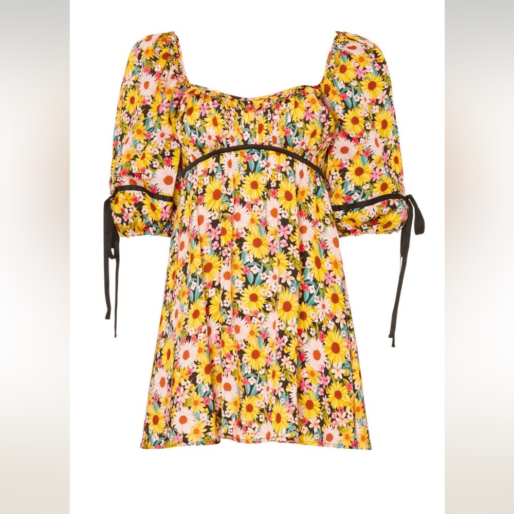 For Love & Lemons Yellow babydoll dress Sz XS